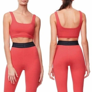 Good American The True Strength Scoop Neck Sports Bra NEW Coral Womens 4, US XL - Picture 1 of 11