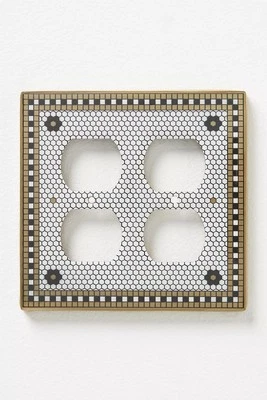 Cubierta de pared de interruptor de placa de bistró Anthrolologie doble salida Foto 1 de 2