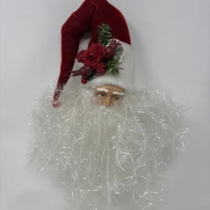Weihnachtsmann Kopfschmuck mit weiß funkelndem Bart  - Bild 1 von 10