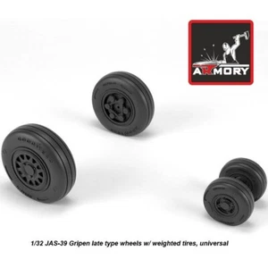 Armory Models AR AW32503 Scale 1:32 JAS-39 Gripen wheels w/ weighted tires late - Picture 1 of 24