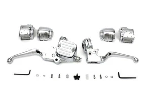 Chrome Handlebar Controls Hand Lever Control Kit Single Disc 2007-2011 Harley - Picture 1 of 4