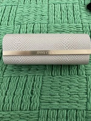 Jimmy Choo Hard Eyeglass Case - Faux Beige Snakeskin -Standard Size w/Cloth