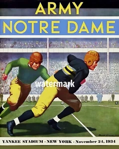 Army vs Notre Dame Yankee Stadium 1934 Wall Art Game Poster - 8x10 Photo - Picture 1 of 1