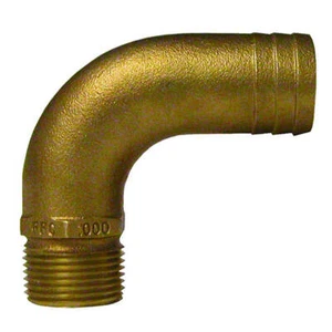 GROCO 1/2" NPT x 3/4" ID Bronze Full Flow 90 Elbow Pipe to Hose Fitting [FFC-500 - Picture 1 of 1