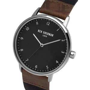 Ben Sherman WB049TE Mens Portobello Heritage Grey and Tan Strap Watch - Picture 1 of 3
