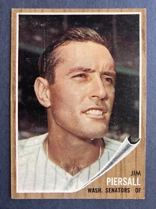 1962 Topps #90 Jim Piersall (Washington Senators) EX - Picture 1 of 2