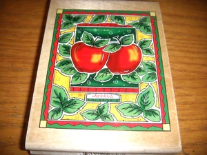 NUEVO SELLO DE GOMA INKADINKKADO MANZANAS EN MARCO 5" X 3-1/2" - Imagen 1 de 2
