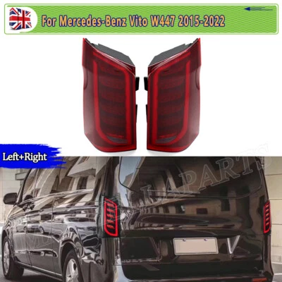 Pair LED Animation & Sequential Tail Lights For Mercedes Vito W447 16-21 Red UK - Image 1 of 4