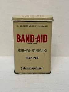 VINTAGE JOHNSON AND JOHNSON BAND AID TIN CONTAINER. VINTAGE JOHNSON AND JOHNSON  - Picture 1 of 24