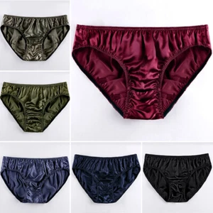 Men Satin Silk Briefs Panties Lingerie Knickers Underwear Underpants Thongs - Picture 1 of 45