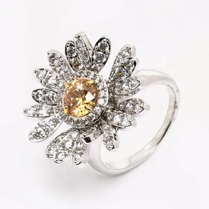 Swarovski Ring Eternal Movable Sunflower 5520366 size 55 Yellow and White - Imagen 1 de 7