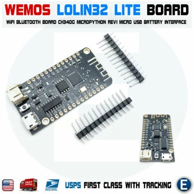 WEMOS Wifi & bluetooth Board Lite Based ESP32 CH340 MicroPython 4MB FLASH US - Image 1 of 4