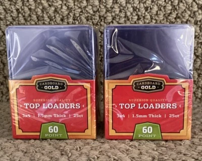 50 Cardboard Gold, 1.5mm Thick, 60 Point Top Loaders, Card Holders •Brand New• - Image 1 of 4