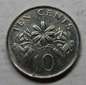 Singapore 10 Cents 2011sm Copper-Nickel KM#100 UNC