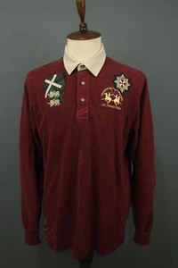 La Martina Red Polo Logo #2 Long Sleeve Rugby Polo Shirt Size XXL - Imagen 1 de 23