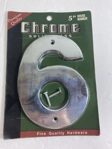 chrome solid brass 5” House number 6 - Picture 1 of 2