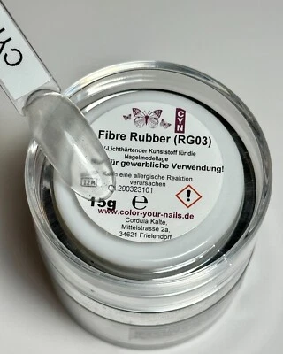 COLOR YOUR NAILS Fibre Rubber Base Clear, (RG03) 15ml, mit Fiberglasfasern