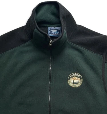 VTG 90s Alaska Polar Fleece Vest Chest Patch Men’s L Alaska Est 1959 Green GORP - Image 1 of 4