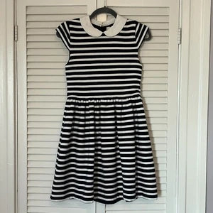 Kate Spade girls' Kimberly dress size 14 peter pan collar striped cap sleeves - Picture 1 of 10