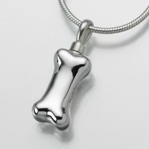 Sterling Silver Dog Bone Memorial Jewelry Pendant Funeral Cremation Urn - Picture 1 of 2