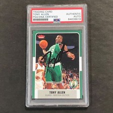 2007-08 Fleer #99 Tony Allen Signed Card AUTO PSA Slabbed Celtics