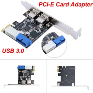 PCI-E To USB 3.0 Dual Expansion Card Adapter With Front 19PIN Connector 5.0Gb/s - Zdjęcie 1 z 10