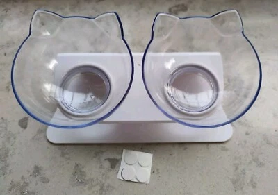 Futter-Doppelnapf Katze erhöht/geneigt Fressnapf Napfständer Futter-Schale  - Bild 1 von 4