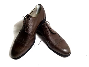 Kiton Men Lace Up Oxford Shoes US 11 1/2M Brown Pebble  leather solid NWOB $1930 - Picture 1 of 12