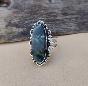 Seraphinite Designer Ring 925 Silver Sterling Handmade jewelry Ring All Size - Picture 1 of 4