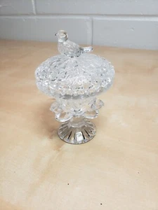 Glas Vogel Sockel Schmuckschatulle.     #F172 - Bild 1 von 3