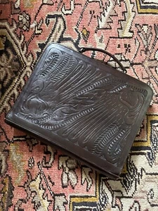 vintage tooled leather briefcase - Picture 1 of 6