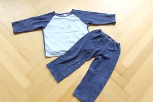 Petit Bateau Schlafanzug Frottee Gr.104/108cm 4 Jahre blau Pyjama Pijama - Bild 1 von 6