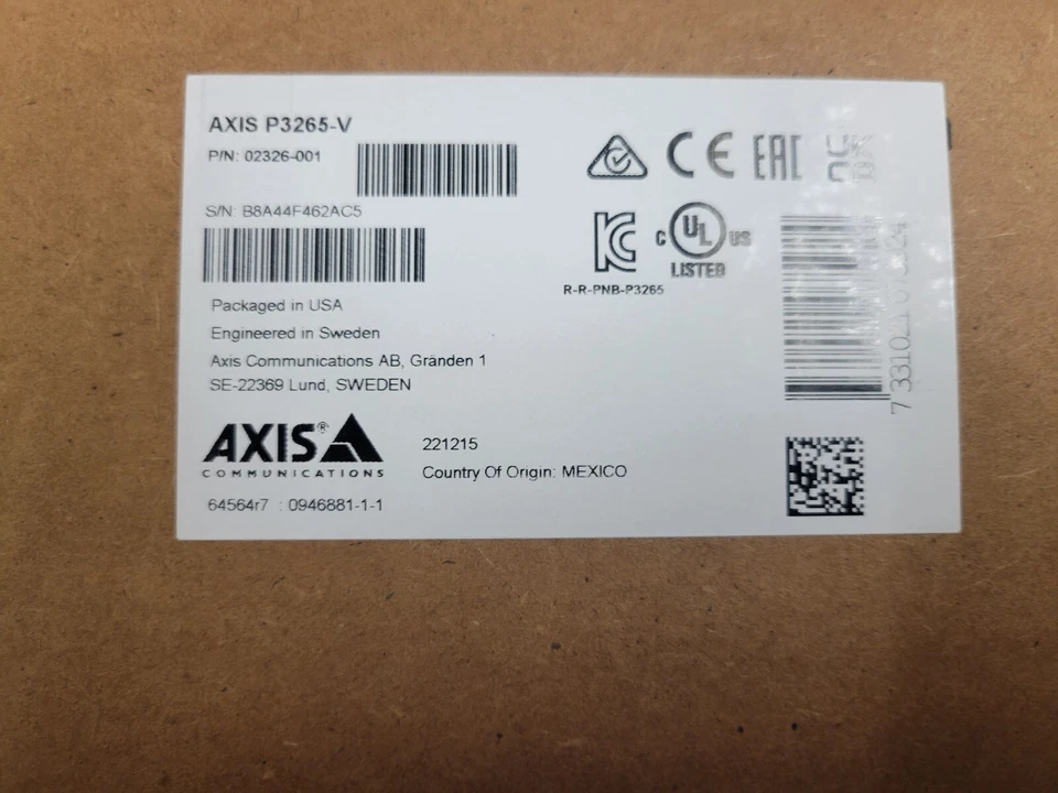 Axis  P3265-V 02326-001 2MP Network Dome Camera with 3.4-8.9mm Lens - Image 1 of 1