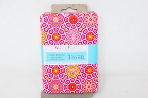 Tela precortada Waverly Inspirations rosa frambuesa amarillo 1 yarda 100 % algodón NUEVO - Imagen 1 de 4