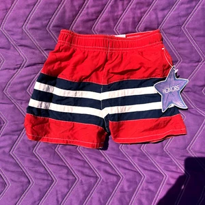 Vtg Honors Toddler Boys Swim Shorts Striped Trunks Elastic Waist Sz 2T NWT - Picture 1 of 2