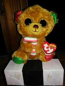 TY Beanie Boos Bella Bear 6" Plush Stuffed Animal Glitter eyes Christmas w/tags - Picture 1 of 1