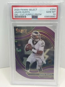 2020 Select Purple Prizm Die-Cut Field Level Jalen Hurts PSA 10 Rookie RC SP - Picture 1 of 2