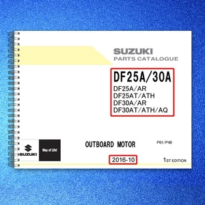 SUZUKI PARTS DF25A DF30A PARTS CATALOGUE - STEEL WIRE BOUND - PROTECTIVE COVERS - Picture 1 of 10