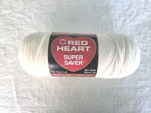 Red Heart Super Saver Yarn Soft White 0316 Acrylic 364 Yards - Picture 1 of 5