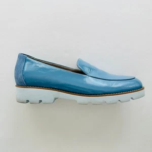 Mocassino Vionic Kensley Patent Blue Shadow taglia 9 comodo piatto lavoro casual - Foto 1 di 8