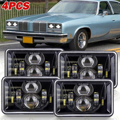 4X 4x6" LED Headlights Hi/Lo Beam DOT For 1976-1985 Cadillac Eldorado Biarritz - Изображение 1 из 4