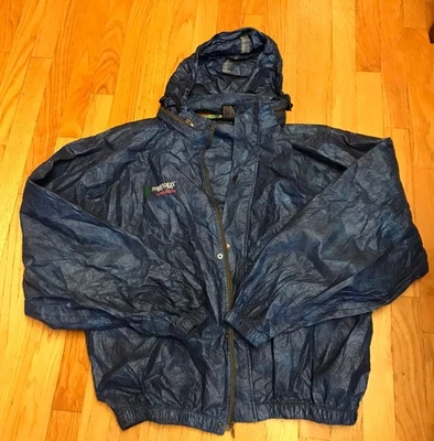 Frogg Toggs Outerwear Hooded Wind/ Rain Blue Jacket /Drawstring Pants SZ  Large - Image 1 of 4