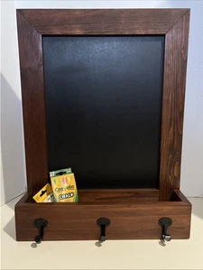 Rustic Wooden Chalkboard 16"x21.25" Wall Mount Mail Key Holders Home Interiors - Picture 1 of 22