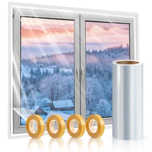 Window Insulation Kit, 63 × 394 Inch Plastic Window Covering for Winter, Wind... - Picture 1 of 7