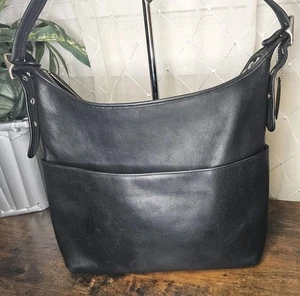 Vintage Coach 9148 Legacy Bag Black Leather Nickel Hardware Made In Costa Rica - Picture 1 of 13