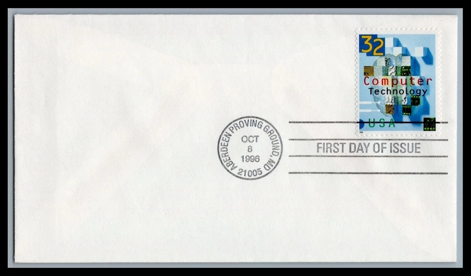 US FDC # 3106 32c Computer Technology  none  L.Cancel 1996, 9Q2902 - Image 1 of 1