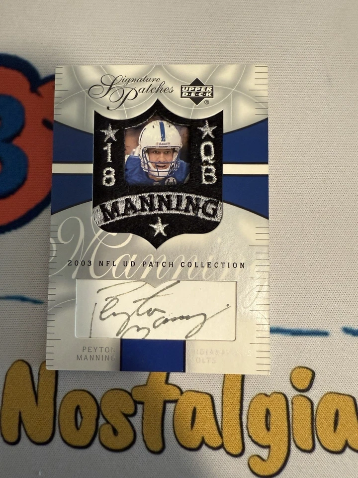 2003 Upper Deck UD Patch Collection - Signature Patches Peyton Manning #SP-PM... - Image 1 of 2