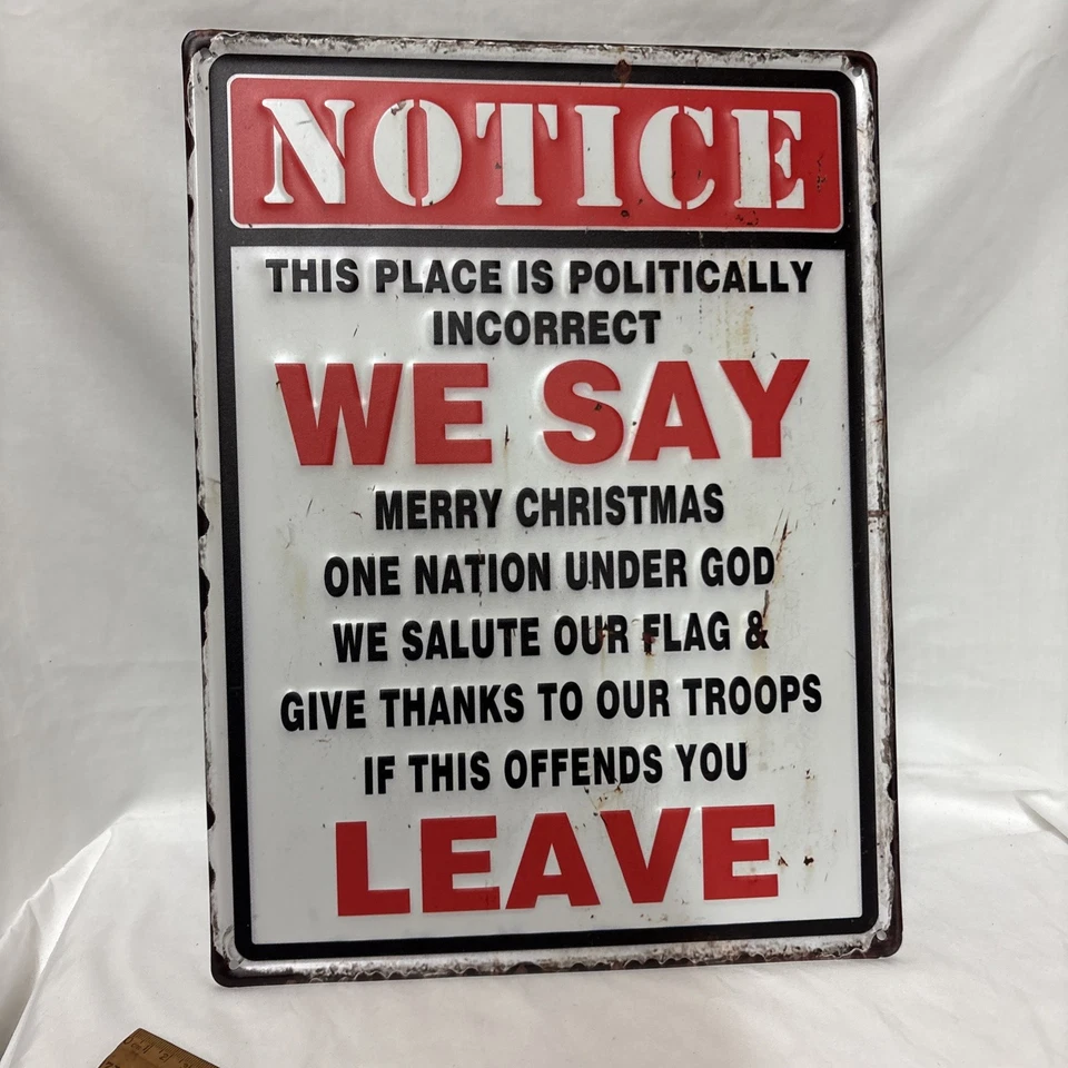 River's Edge Warning Politically Incorrect Tin Sign 1464