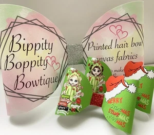 3D GRINCHMAS NAVIDAD 4" TELA LONA IMPRESA LAZOS LAZOS PARA HACER TUS PROPIOS LAZOS PARA EL CABELLO - Imagen 1 de 3