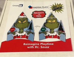 Grinch Naughty Or Nice 2 Sided Magna Tiles  Play Storybook Imagine By Create On - Picture 1 of 2